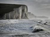 The Seven Sisters white cliffs at Cuckmere Haven in East Sussex. (Photo by Jeff Overs/BBC News & Current Affairs via Getty Images)