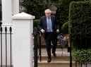 Former PM Boris Johnson leaving his home for the Commons Privileges Committee