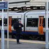A London Overground train at Clapham Junction
