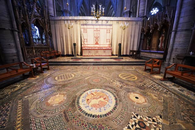The Cosmati pavement, located before the altar at Westminster Abbey (Photo: PA)