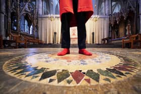 Visitors to Westminster Abbey can stand in the exact spot King Charles will be crowned