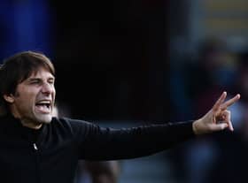 Antonio Conte reacts during the English Premier League football match  (Photo by ADRIAN DENNIS/AFP via Getty Images)
