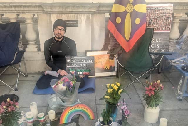 Vahid Beheshti on Day 33 of his hunger strike: Credit: Lynn Rusk