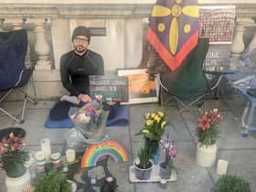 Vahid Beheshti on Day 33 of his hunger strike: Credit: Lynn Rusk