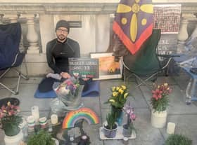 Vahid Beheshti on Day 33 of his hunger strike: Credit: Lynn Rusk