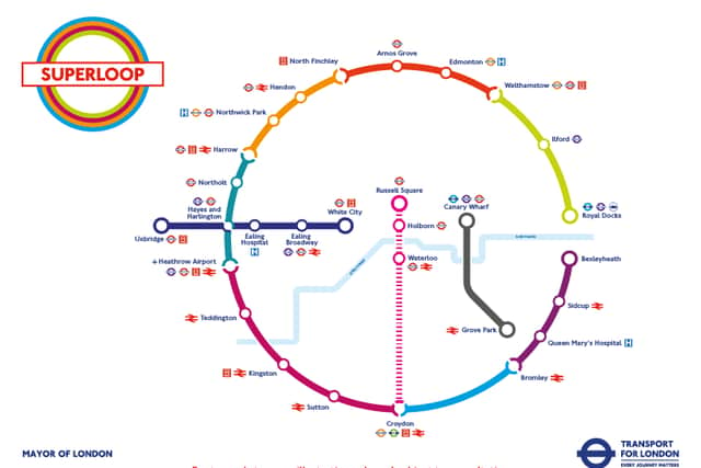 Route map of the new “Superloop” bus network. Credit: TfL
