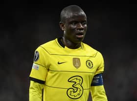 N'Golo Kante of Chelsea FC looks on during the UEFA Champions League Quarter Final Leg (Photo by David Ramos/Getty Images)