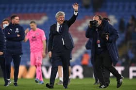 Manager of Crystal Palace waves goodbye to the fans after his last home game (Photo by Justin Setterfield/Getty Images)