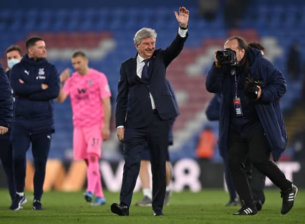 Manager of Crystal Palace waves goodbye to the fans after his last home game (Photo by Justin Setterfield/Getty Images)