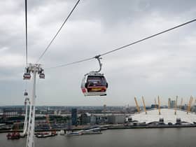 The London cable car connects the O2 with the Royal Docks and City Hall.