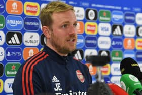 Arsenal head coach Jonas Eidevall believes his side can beat anyone ahead of tonight’s game with Bayern Munich at the Emirates. (Photo by David Price/Arsenal FC via Getty Images)