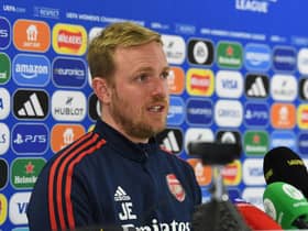 Arsenal head coach Jonas Eidevall believes his side can beat anyone ahead of tonight’s game with Bayern Munich at the Emirates. (Photo by David Price/Arsenal FC via Getty Images)