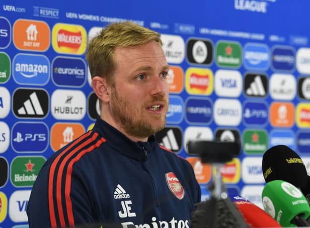 Arsenal head coach Jonas Eidevall believes his side can beat anyone ahead of tonight’s game with Bayern Munich at the Emirates. (Photo by David Price/Arsenal FC via Getty Images)