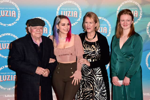 Sir David Jason with his wife, Gill Hinchcliffe, daughter, Sophie Mae, and friend 