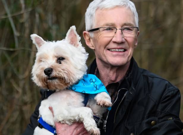  Paul O’Grady during a visit to the Battersea Brand Hatch Centre.