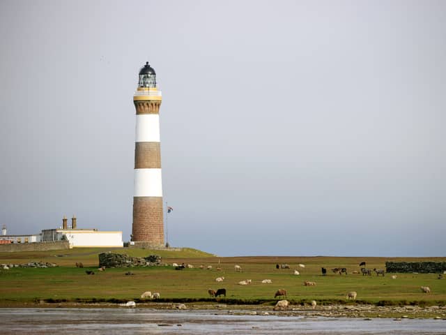 North Ronaldsay Lighthouse in the Orkney Islands is one of the 208 lighthouses operated by NLB.