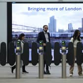 Passengers on the opening day of the new Elizabeth line at Bond Street in October, 2022. (Photo by Isabel Infantes/Getty Images)