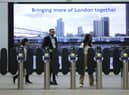 Passengers on the opening day of the new Elizabeth line at Bond Street in October, 2022. (Photo by Isabel Infantes/Getty Images)