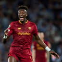 Tammy Abraham of AS Roma reacts during the UEFA Europa League round of 16 leg two match  (Photo by Juan Manuel Serrano Arce/Getty Images)