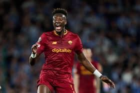 Tammy Abraham of AS Roma reacts during the UEFA Europa League round of 16 leg two match  (Photo by Juan Manuel Serrano Arce/Getty Images)