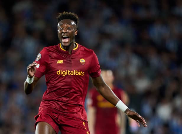 Tammy Abraham of AS Roma reacts during the UEFA Europa League round of 16 leg two match  (Photo by Juan Manuel Serrano Arce/Getty Images)