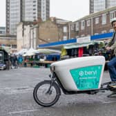 Westminster City Council has launched its e-cargo bikes hire scheme in partnership with Beryl, as it looks to boost sustainable, active travel. Credit: Leo Cinicolo. 