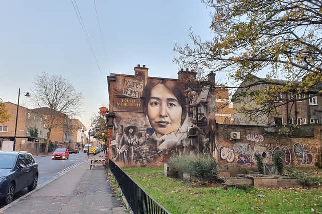 The Lord Morpeth, with a mural on the side of suffragette Sylvia Pankhurst. Credit: Ben Lynch.