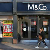 M&Co are closing all their 170 stores this year putting 1910 jobs at risk after they went into administration for a second time in two years. (Photo by Martin Pope/Getty Images)
