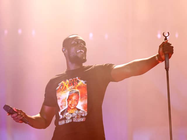Stormzy on stage during Global Citizen Festival 2022: Accra. (Photo by Jemal Countess/Getty Images for Global Citizen)