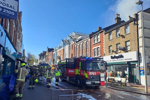Firefighters are tackling a blaze in Sutton. (Photo LFB)