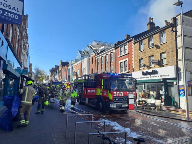 Firefighters are tackling a blaze in Sutton. (Photo LFB)