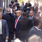 Trump reportedly entered the court buildings via a more discreet side entrance  (Photo by Kena Betancur/Getty Images)