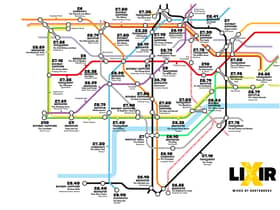 A ‘Tube map’ of cheap gin and tonics, by Lixir.