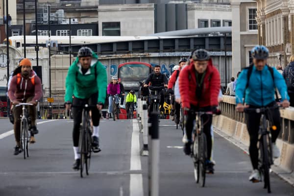 London’s network of cycleways grew by almost 290% between 2016 and 2022. Credit: Carlos Jasso/AFP via Getty Images.