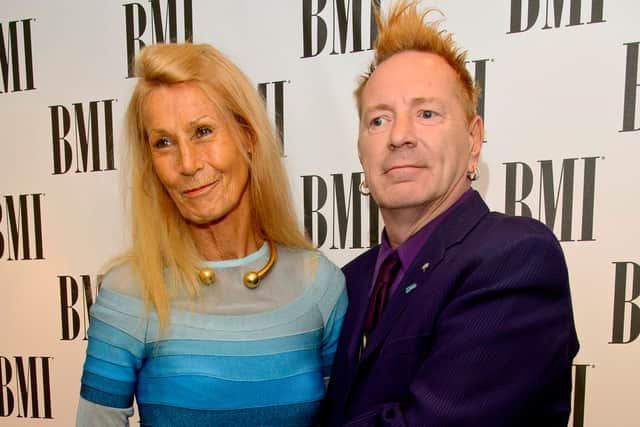 Nora Forster and John Lydon attend the BMI Awards at The Dorchester on October 15, 2013 in London, England. (Photo by Ben A. Pruchnie/Getty Images)