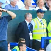  Frank Lampard reacts during the English Premier League football match between Everton and Chelsea  (Photo by LINDSEY PARNABY/AFP via Getty Images)