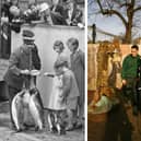 Princess Elizabeth during a trip to the zoo in 1939 (left), and Prince Charles in 2014. (Photos ZSL)