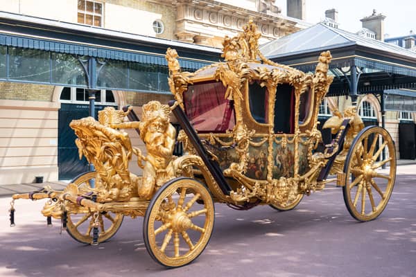 The Golden State coach will only be used one-way by King Charles III and Queen Camilla during the coronation procession - Credit: Getty Images