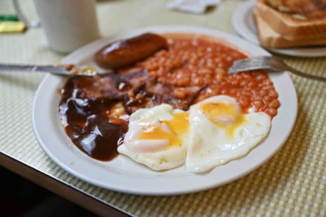 A full English breakfast at Regency Cafe. (Photo by Justin Tallis/AFP via Getty Images)