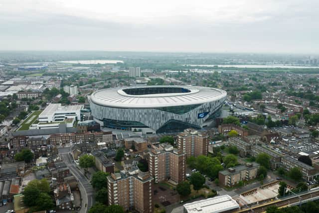An aerial view of Tottenham Hotspur Stadium. (Photo by Ryan Pierse/Getty Images)