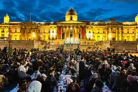The Open Iftar finale will be returning to Trafalgar Square, after being held at iconic locations from Shakespeare’s Globe to Aston Villa FC. Credit: Iqrah Bhatti.
