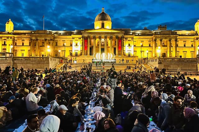 The Open Iftar finale will be returning to Trafalgar Square, after being held at iconic locations from Shakespeare’s Globe to Aston Villa FC. Credit: Iqrah Bhatti.