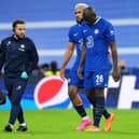  Kalidou Koulibaly of Chelsea leaves the field, whilst being consoled by Reece James  (Photo by Angel Martinez/Getty Images)