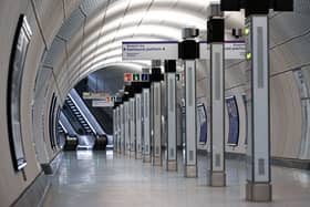 The Elizabeth line at Liverpool Street station. (Photo by Justin Tallis/AFP via Getty Images) 