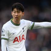  Son Heung-Min of Tottenham Hotspur reacts during the Premier League match (Photo by Justin Setterfield/Getty Images)
