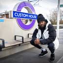Rapper Guvna B, who grew up in Custom House voices the new station audio guide. Credit: TfL