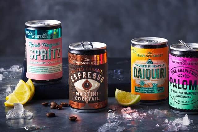 M&S has launched four new cocktail tinnies - just in time for the upcoming mini-heatwave.