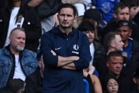 r Frank Lampard looks on during the English Premier League football match between Chelsea and Brighton (Photo by BEN STANSALL/AFP via Getty Images)