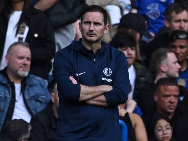 r Frank Lampard looks on during the English Premier League football match between Chelsea and Brighton (Photo by BEN STANSALL/AFP via Getty Images)