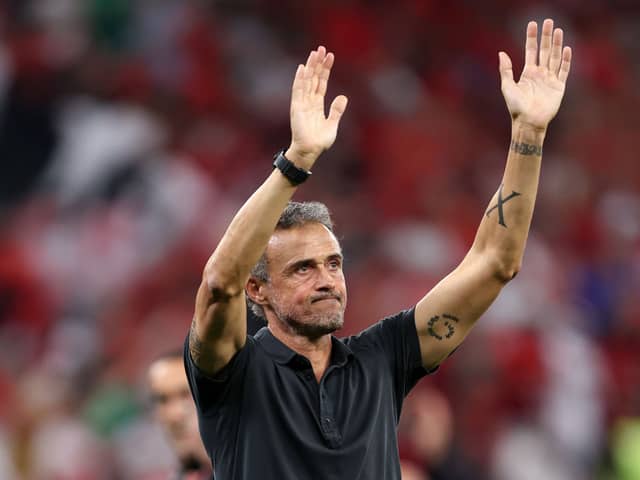 Luis Enrique, Head Coach of Spain, applauds fans after their defeat through the penalty shootout  (Photo by Julian Finney/Getty Images)